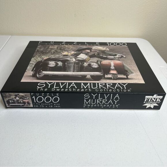 Sylvia Murray The Sweetheart Collection Puzzle Boy Girl Car Scooter Kiss 1000 Pc - Picture 2 of 7